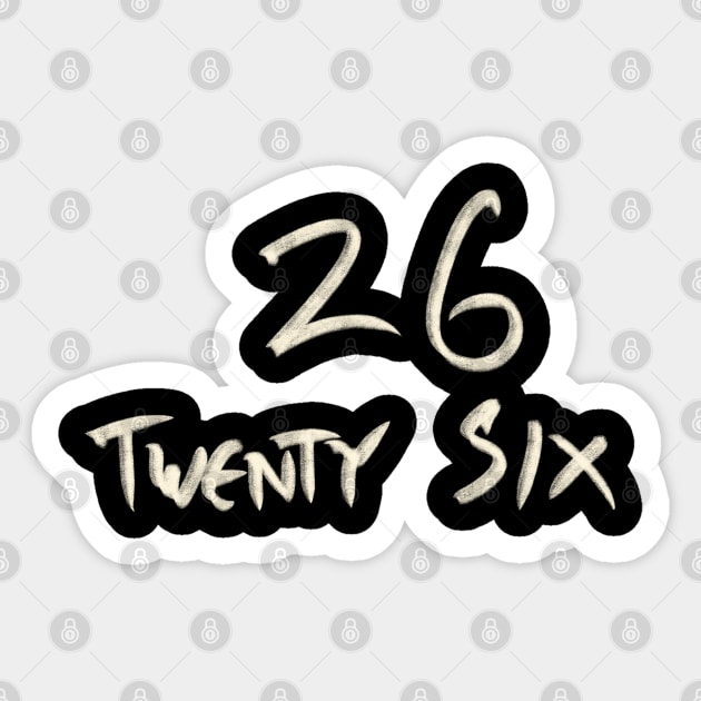 Hand Drawn Letter Number 26 Twenty Six Sticker by Saestu Mbathi